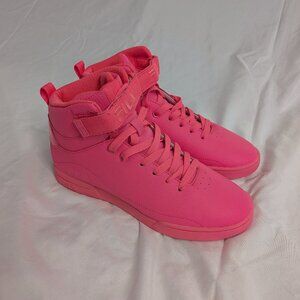 fila pink neon sneakers hightop new 7.5 barbiecore NWOB superbright